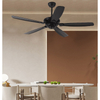 Indoor 52 Inches Ceiling Fan Manufactures in China Intelligent Remote Control Black Ceiling Fan