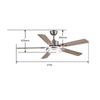 High Quality 52-Inch Modern LED Ceiling Fan with Light Popular Remote Control Project Installation Service