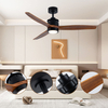 High Quality Ceiling Fan Simple Dinning Room High Quality 3 Wooden Blades with Light Silent Dc Motor Ceiling Fan