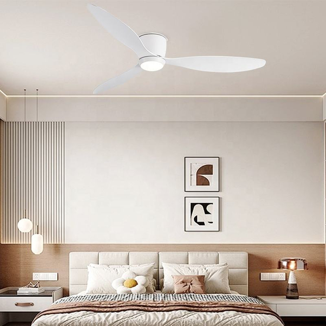 52 Inch Modern Smart App Silent Led Ceiling Fans with Dimmable Light for Bedrooms