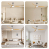 Room 52 Inch ABS Blade Brushed Satin Nickel Ac Dc Motor Ceiling Fan