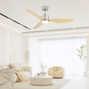 Room 52 Inch ABS Blade Brushed Satin Nickel Ac Dc Motor Ceiling Fan