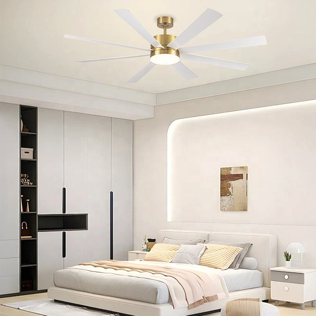Modern Design 8 Blade 65inch Led Fandelier Ceiling Fans with Light and bluetooth for Bedrooms