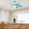 Indoor 52inch Abs Blade Ceiling Fans Smart Remote Control Led Light Intelligent for Home Ceiling