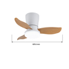 Modern 24-inch Ceiling Fan With Led Lamp and Remote Control New Abs Body for Living Room