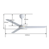 Best Industrial Electric Bldc Metal Ceiling Fan Easy Install 56 Inch White 3 Blade Fan for Shop