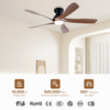 Vintage 52-Inch Indoor Retro LED Ceiling Fan Light Modern Design CB CE Approved 5 ABS Blades for Living Room Lamp Made Metal