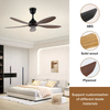 Modern 52 Inch Abs Plastic Blade Black Colour 5 wings Bldc Ceiling Fan Wood Grain Fan