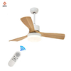 52 Inch Living Room Designer Solid Wood Blades Decorative Ceiling Fan with LED