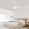 Dimmable Living Bedroom Room 36" 2 Blade White Mini Ceiling Fan Light with Remote Electric Fan