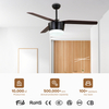 High Quality Abs 52 Inches 3 Blades Remote Control Polychromatic Light Led Ceiling Fan