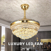 42-Inch Modern Luxury Crystal Chandelier Ceiling Fan with LED Light & Remote Control Project Installation Solutions