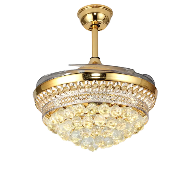 42-Inch Modern Luxury Crystal Chandelier Ceiling Fan with LED Light & Remote Control Project Installation Solutions