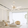 52 Gold Crystal LED Chandelier Fan Lamp Remote Control 3 Color Changes Ceiling Fan Living Room Project Installation