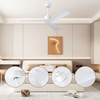 Modern 52-inch Indoor/outdoor Ceiling Fan 3 Blades in White Remote Control for Household