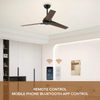 Minimalist Decorative Remote Control Plywood Led Fan Ceiling Light 52" Ceiling Fan NO Light