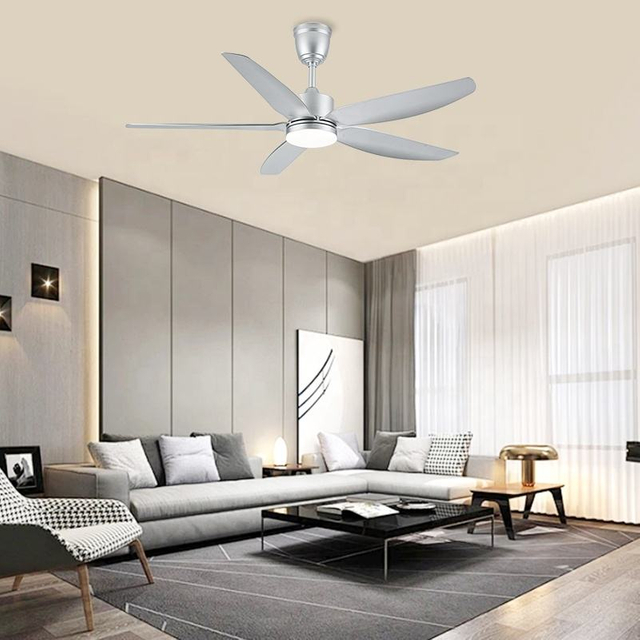 Silver Gold Light Fan Led Ceiling Fans 52 Inches 6 Speed Lamps with bluetooth for Hospitals