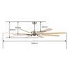 LED Fan Lamp 75 Inch Big Ceiling Fan Long Blade Chandelier Combo with Light for Hotel Household