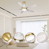 Modern Commercial Grade Fandelier White Leaf 60 Inch Led Ceiling Fan Dc with Light and Remote