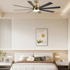 New Latest Remote Control Modern 75 Inch Large Room Black Wifi Abs Led Ceiling Fan with Light