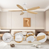 Bedroom Lamp Household Ceil Fan 52inch Wood Ceiling Fan Wooden Blade220v with Remove Control
