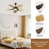 Boho 5 Blade Ceil Lamp Remote Control Ceiling Fan with Light for Home and Restaurant Bluetooth