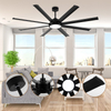 Modern Indoor 100 Inch Big Size Black bluetooth Long Blade Ceiling Fan with Light and Remote