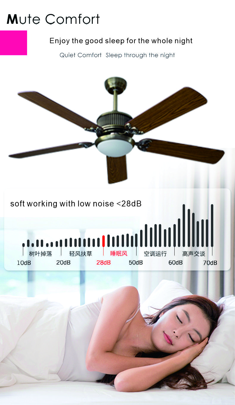 Top Selling Product Metal Body Collocation Frequency Conversion Remote Control LED Ceiling Fan