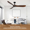 Modern Smart Bldc 3 Blade Wooden Ceiling Fan Black Brown Dc Wood 56 Inch Fan with Remote