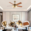 European Beautiful Luxury Living Room Smart Fan Lights Decorative 56inch Led Ceiling Fan Lamp
