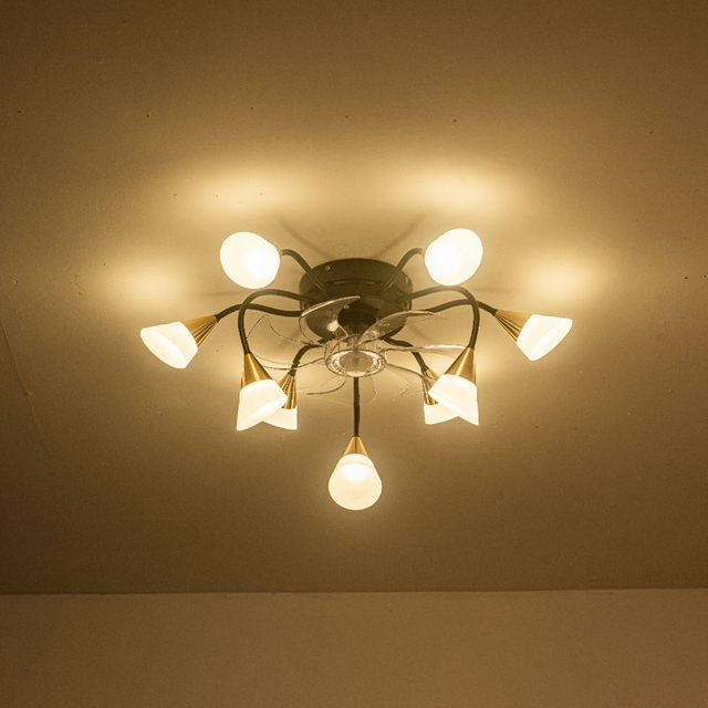 Zhongshan Supplier Creative New Models Bedroom Fan Lamp Ceiling Fan Light Modern Led Lighting Cieling Fan Ventilateur Magasin