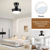 High Quality Modern Design Minimal Invisible Black Led Celling Fans and Lamps Light for Bedrooms