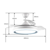 Indoor Plastic Blade Ceiling Fan Hidden Blades Dc Retractable 42inch Lamp With Display Remote