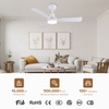 Traditional White 42 Inches Ceiling Fan Fan and Lamp Control with Led Light Commercial