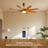60inch Ceiling Fan With Three-color Led Light 8 Plywood Blades,Remote Control High Wind Ceiling Fan