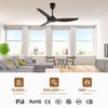 Powerful Metal DC Motor Remote Control Ceiling Fan Energy Saving Indoor Living Room Ventilation for Hotel Household 52 Inches