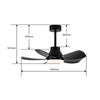 High Quality Smart 36" Dc Light and Ceiling Fan Abs Blades Tricolor with Remote for Kids Room