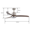 Modern Ceiling Lamp Wood Blades 52 Ceiling Fan with Dimmable Light and Remote Control