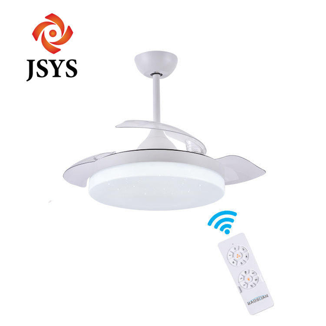 Unique Design 6 Speeds Adjustable Remote Control Retractable Invisible Modern Ceiling Fan