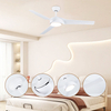 Modern Remote Control 52 Inch Indoor Ceiling Fan White Indoor Decorative Ceiling Fan With Light
