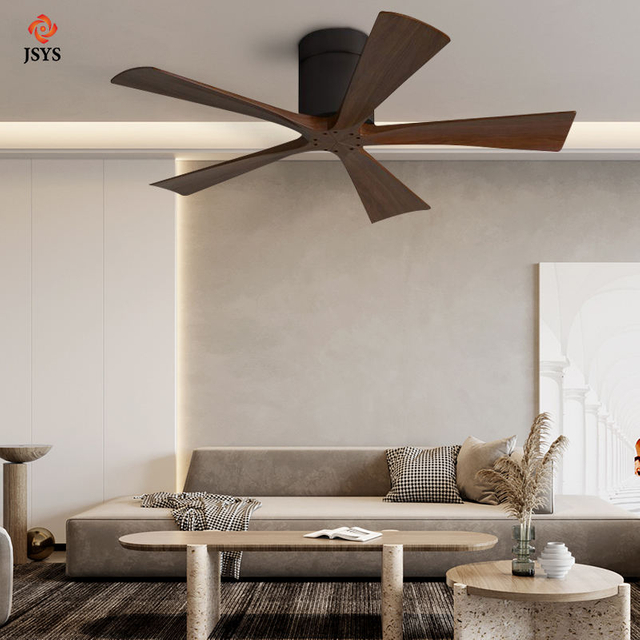 Energy Saving Designer Remote Control 52 Inch 5 Blades Solid Wood Ceiling Fan