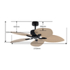 High Quality Best Price Air Cooling Ceiling Fan ABS 5 Blade Palm Leaf 52 Inch Ceiling Fan