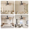 High Quality Best Price Ceiling Fan Antique Style 5 Abs Leaf 6 Speeds Remote Control Ceiling Fans 52 Inches