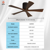 Modern Living Dinning Bed Room Decoration 52 Inch Remote Control Wood Ceiling Fan