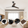 Minimalist Decorative Remote Control Plywood Led Fan Ceiling Light 52" Ceiling Fan NO Light