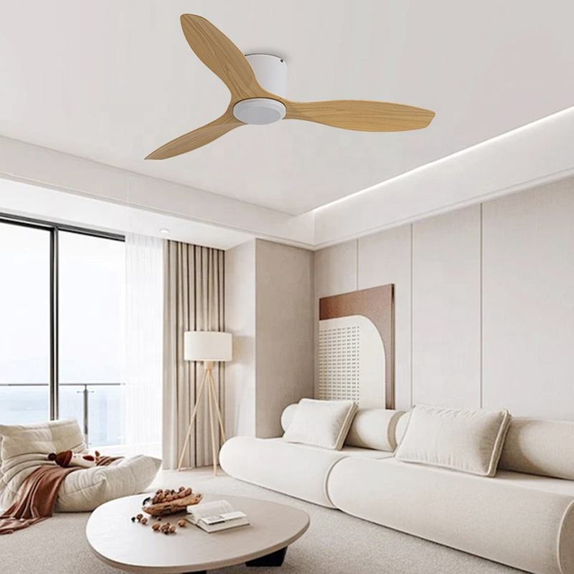 Chinese Simple Mute Low Noise Smart Remote Control 3 Blades 52 Inch Ceiling Fan for Bedroom