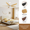 Summer Cooling Ceiling Fans Wall Controlled Black 5 Blades High Speed Fan With Bluetooth