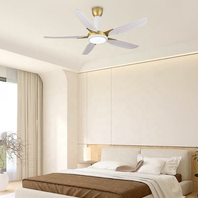 Modern Commercial Grade Fandelier White Leaf 60 Inch Led Ceiling Fan Dc with Light and Remote
