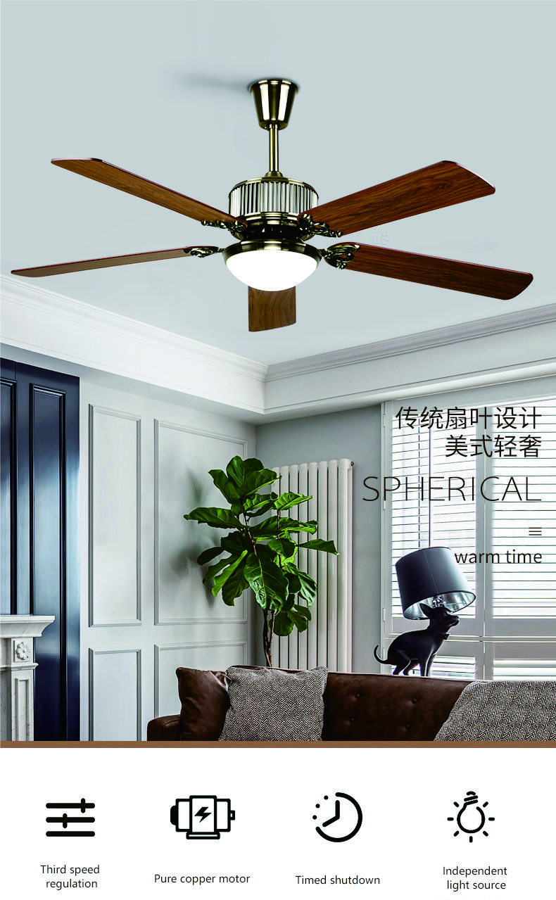 Top Selling Product Metal Body Collocation Frequency Conversion Remote Control LED Ceiling Fan