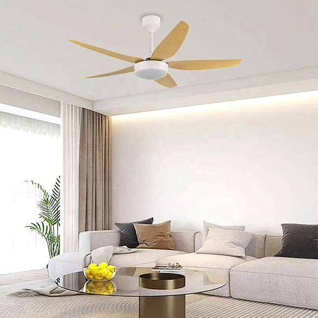 Living Room Smart 5 Abs Blades Ceiling Fan Lamp with Light and bluetooth for Home Decoration